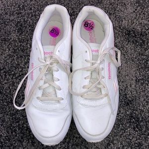 Reebok shoes pink and white